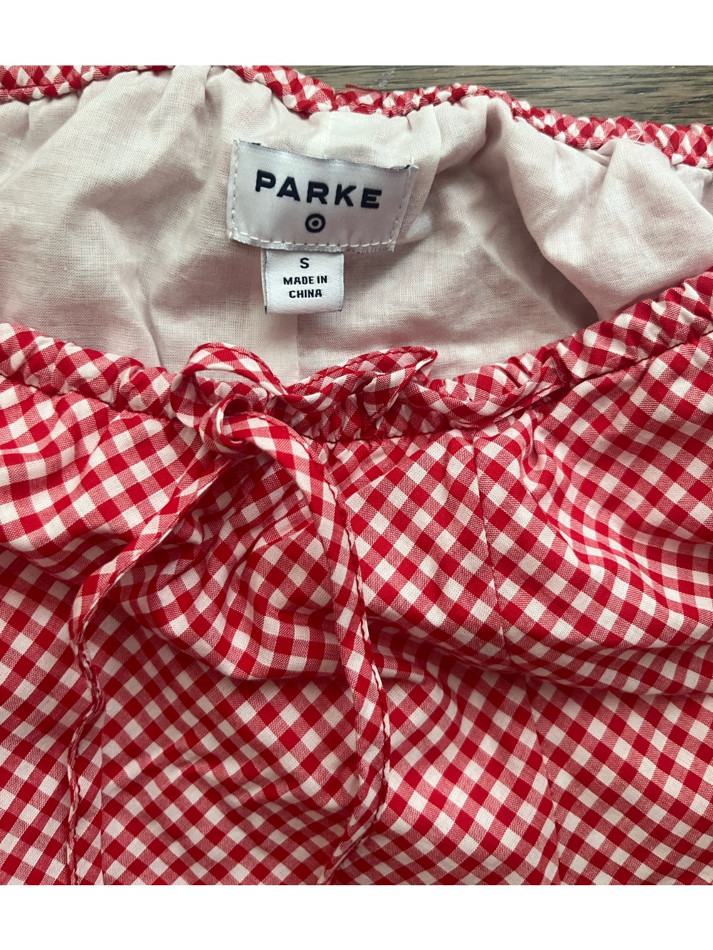 Parke Red & White Gingham Shorts size small new - Picture 3 of 4